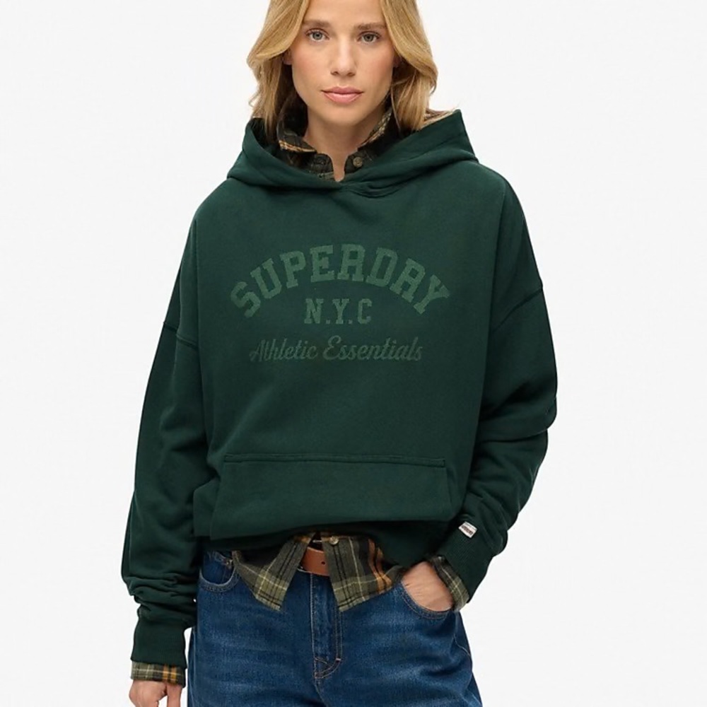 Superdry Forest Green Logo Pullover Hoodie